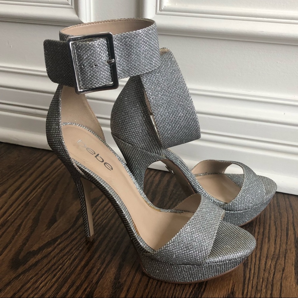 Bebe Silver Heels